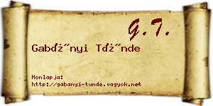 Gabányi Tünde névjegykártya