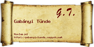 Gabányi Tünde névjegykártya